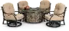 Ritter Sand 5 Piece Patio Group with Fire Pit