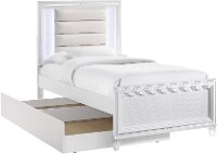 Posh Contemporary White Twin Bed with Trundle-4