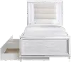 Posh White Twin Bed with Trundle
