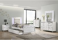 Contemporary White Full Size Bed with Trundle - Posh-2