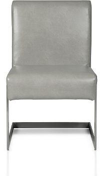 Modern Gray and Chrome Dining Room Chair - Coral-3