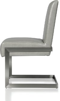 Modern Gray and Chrome Dining Room Chair - Coral-4