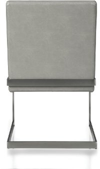Modern Gray and Chrome Dining Room Chair - Coral-5
