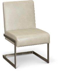 Modern Gray and Chrome Dining Room Chair - Coral-6