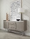 Marble and Chrome Dining Room Sideboard - Coral