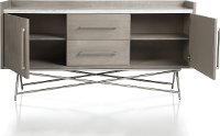 Marble and Chrome Dining Room Sideboard - Coral-4