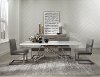 Marble and Chrome 5 Piece Dining Room Set - Coral