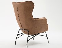 Modern Saddle Brown Faux Leather Accent Chair - Franky-2