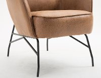 Modern Saddle Brown Faux Leather Accent Chair - Franky-5