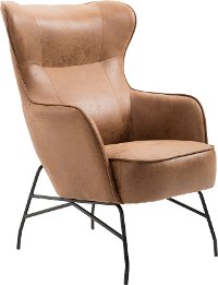 Modern Saddle Brown Faux Leather Accent Chair - Franky-7
