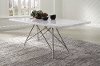 Modern White Marble and Chrome Dining Room Table - Coral