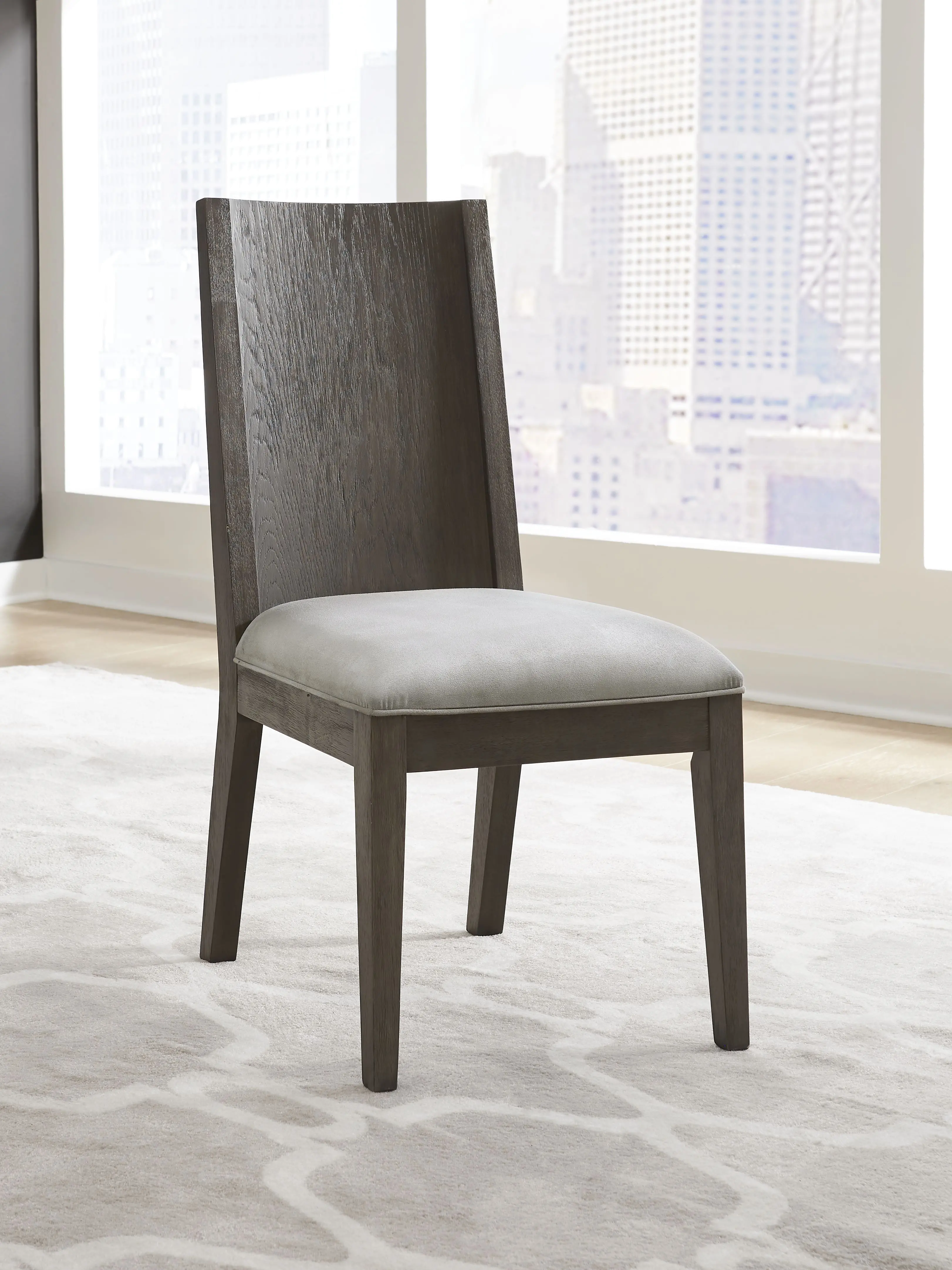 Modern Gray Upholstered Dining Room Chair - Plata-1