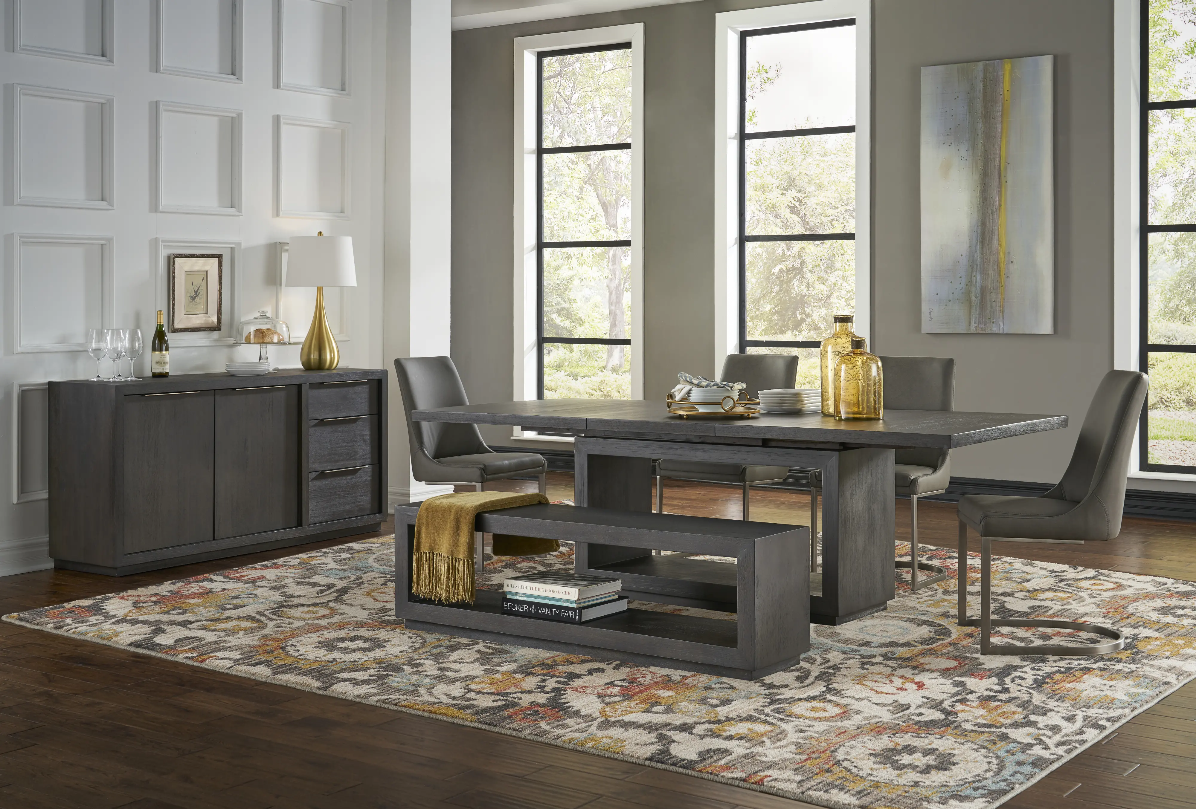 Modern Gray Dining Room Table - Oxford-6