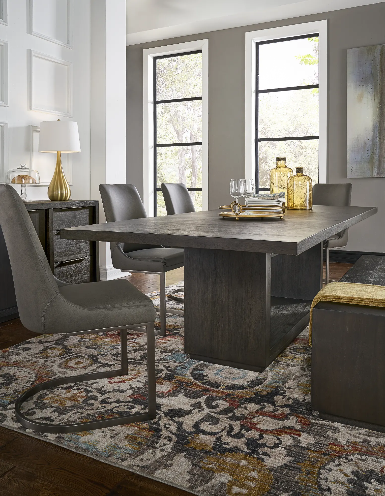 Modern Gray Dining Room Table - Oxford-7