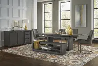 Modern Gray 5 Piece Dining Room Set - Oxford