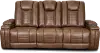 Clearance Umber Brown Power Reclining Sofa with Drop Down Console - Megan
