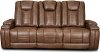 Umber Brown Power Reclining Sofa with Drop Down Console - Megan