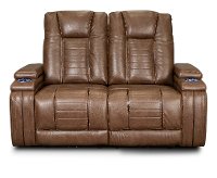 Umber Brown Power Reclining Loveseat - Megan
