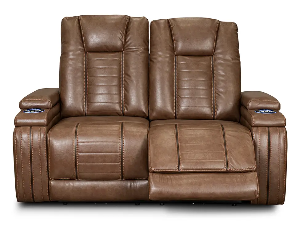 Umber Brown Power Reclining Loveseat - Megan-2