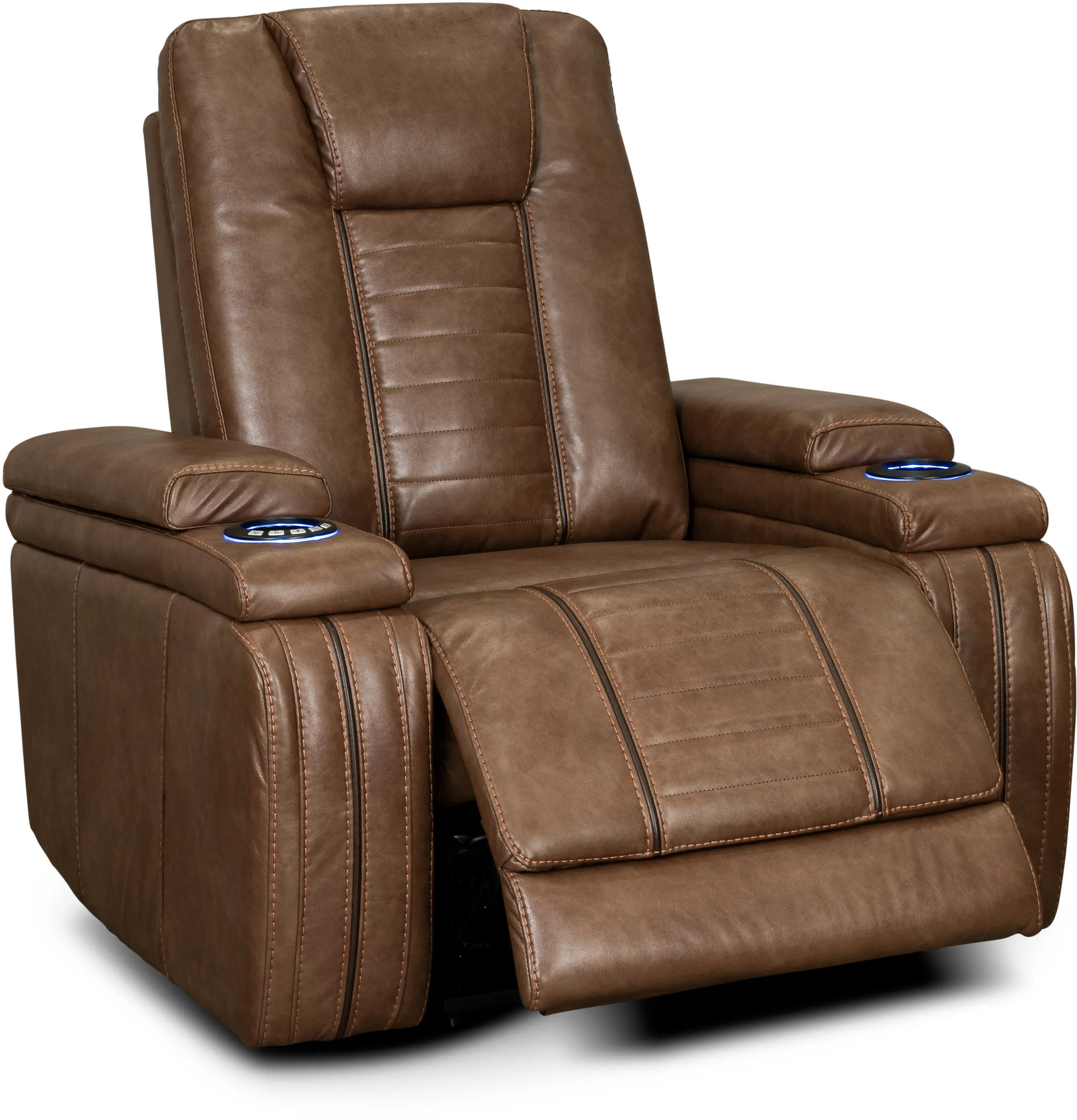 Umber Brown Modern Power Recliner - Megan-1