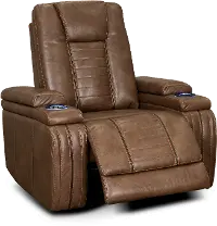 Umber Brown Modern Power Recliner - Megan