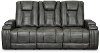 Tinsmith Gray Power Reclining Sofa with Drop Down Console - Megan