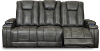 Tinsmith Gray Power Reclining Sofa with Drop Down Console - Megan-2