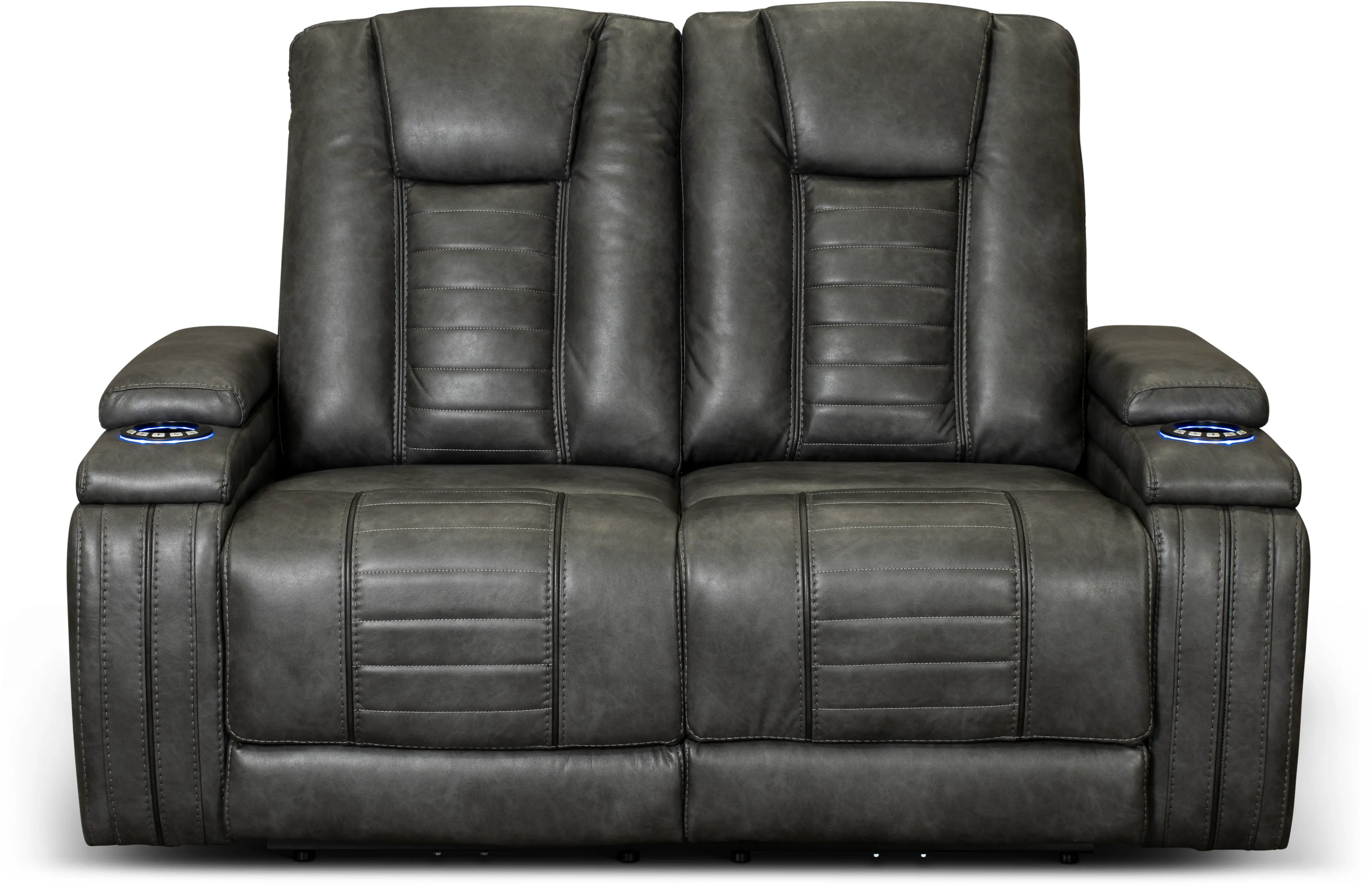 Tinsmith Gray Power Reclining Loveseat - Megan-1