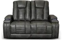 Tinsmith Gray Power Reclining Loveseat - Megan