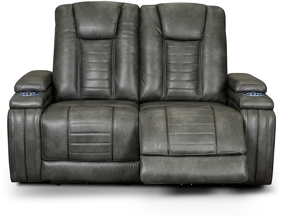 Tinsmith Gray Power Reclining Loveseat - Megan-2