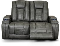 Tinsmith Gray Power Reclining Loveseat - Megan-2