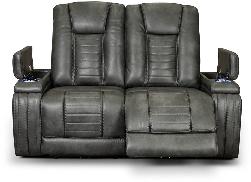 Tinsmith Gray Power Reclining Loveseat - Megan-3