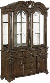 Traditional Dark Brown Buffet and Hutch - Renaissance