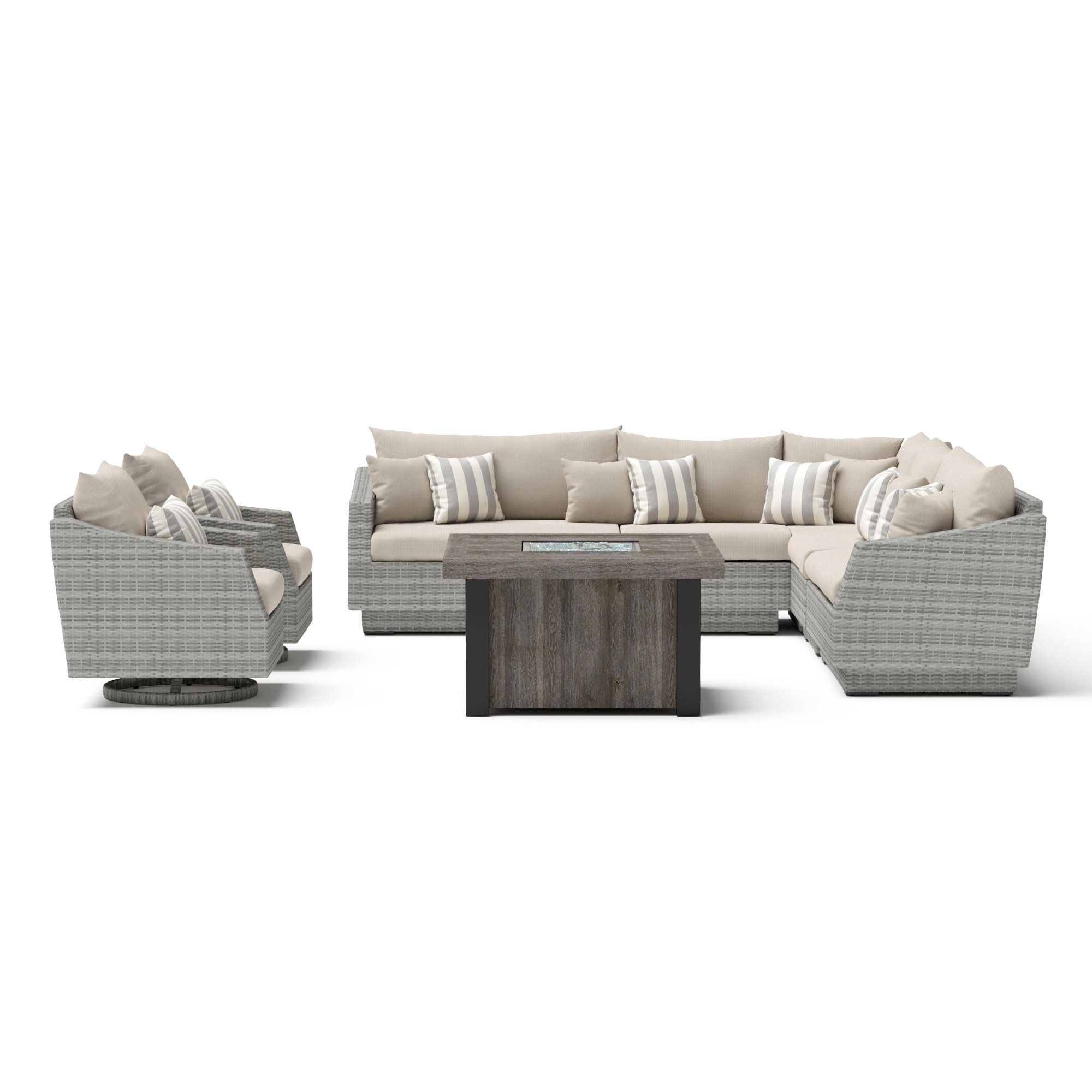 Contemporary Driftwood Gray Square Fire Pit - Cannes-2