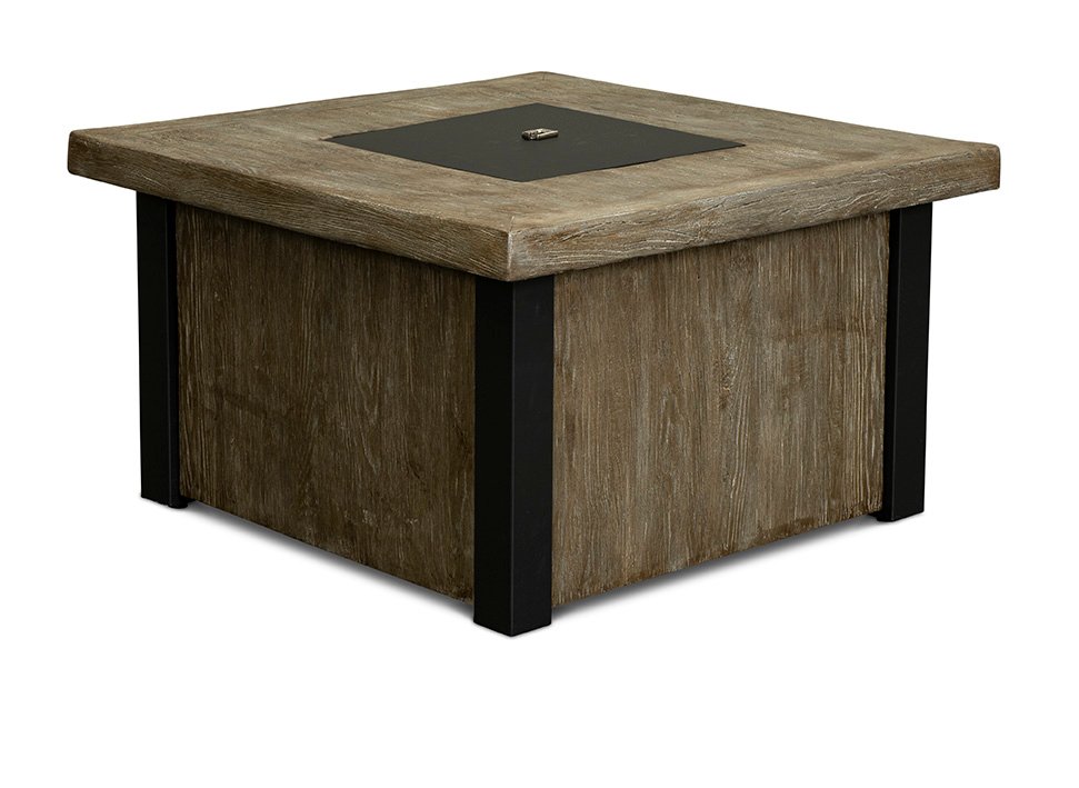 Contemporary Driftwood Gray Square Fire Pit - Cannes-3