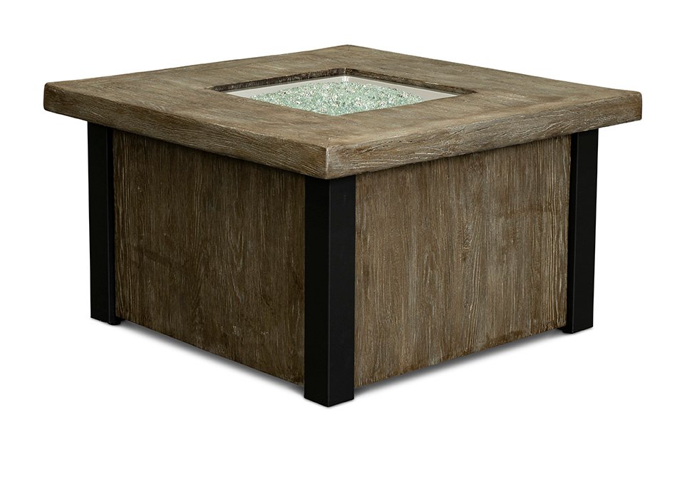 Contemporary Driftwood Gray Square Fire Pit - Cannes-4