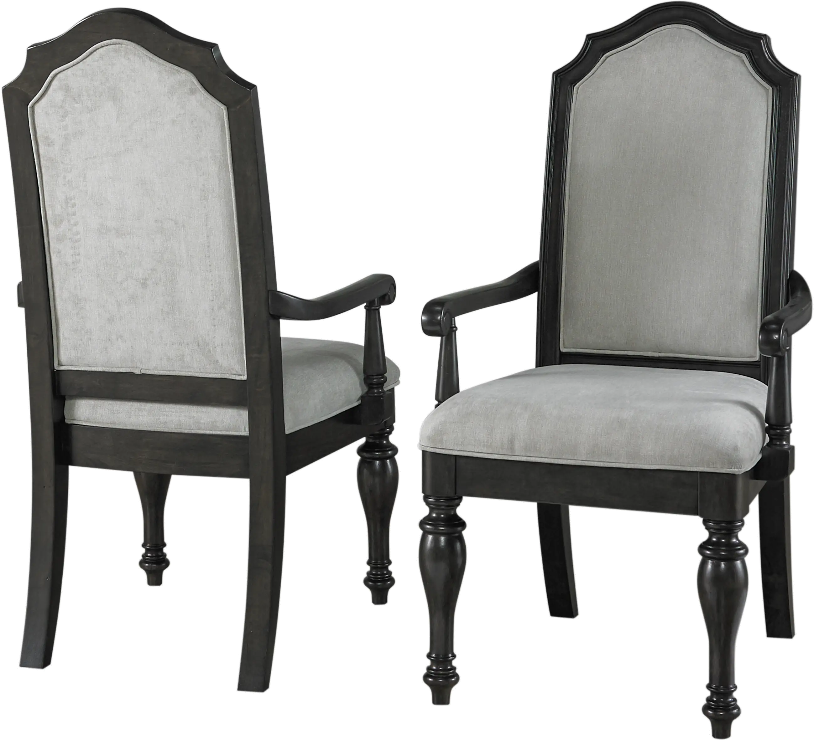 Traditional Dark Brown Upholstered Dining Room Armchair - Timeless-1