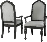 Traditional Dark Brown Upholstered Dining Room Armchair - Timeless