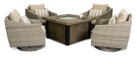 5 Piece Patio Fire Pit Set with Swivel Chairs - Cannes-1