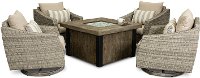 5 Piece Patio Fire Pit Set with Swivel Chairs - Cannes-3