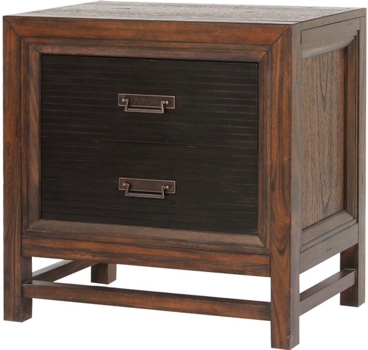 Branson Classic Two-Tone Brown and Black Nightstand-1