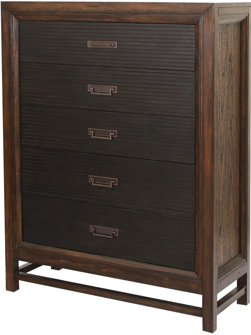 Branson Brown and Black Chest of Drawers-1