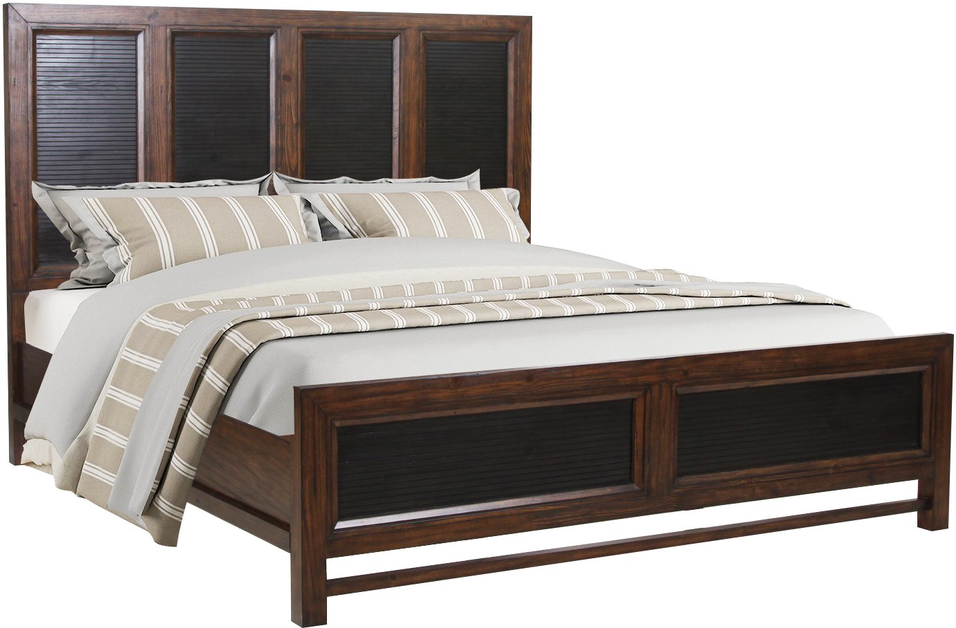 Branson Classic Two-Tone Brown and Black King Bed-1