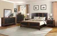 Branson Brown and Black 4 Piece Queen Bedroom Set