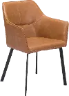 Brown Upholstered Dining Room Armchair (Set of 2) - Loiret