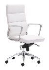 Sleek White High Back Office Chair - Engineer