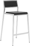 Black and Chrome Counter Height Stool (Set of 2) - Dolemite
