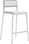 White and Chrome Counter Height Stool (Set of 2) - Dolemite