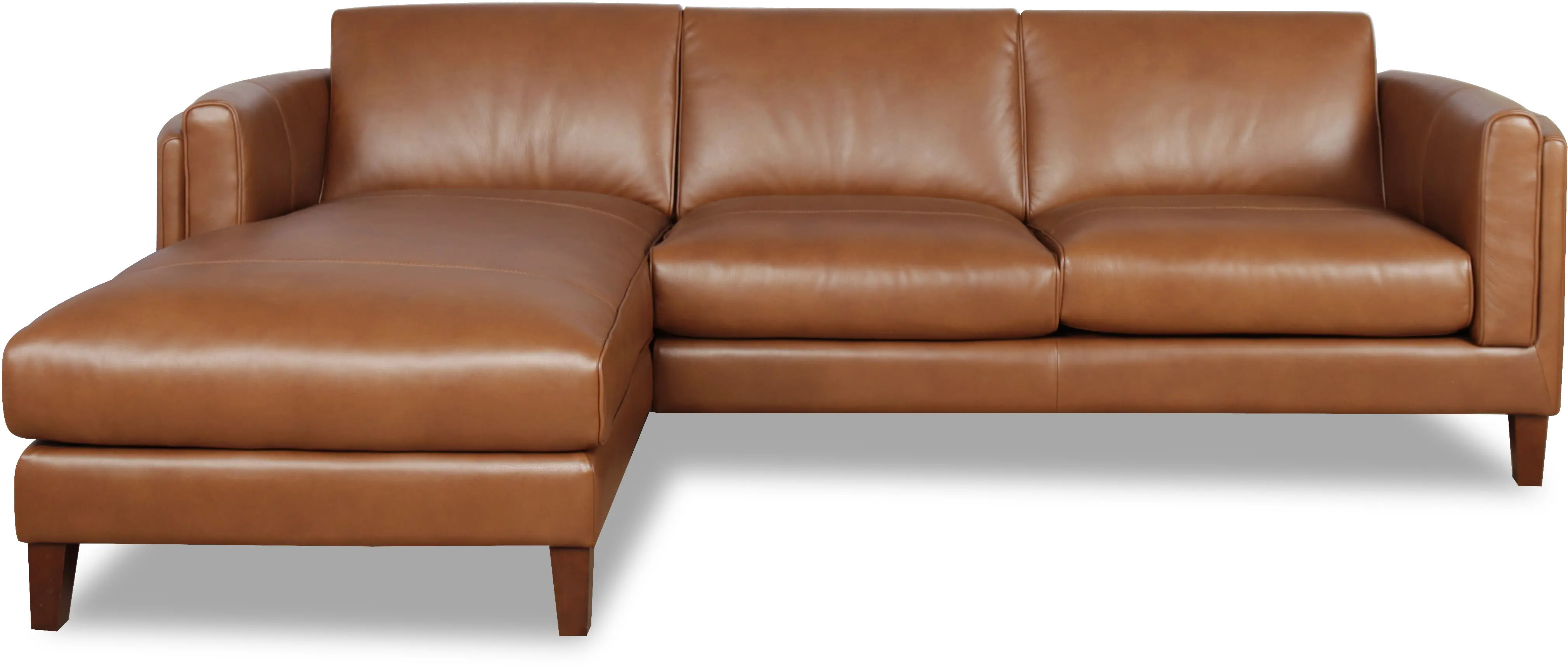 Brown Leather 2 Piece Sectional with LAF Chaise - Pacer-1