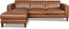Brown Leather 2 Piece Sectional with LAF Chaise - Pacer